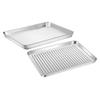 304 Rustless Steel Oven Baking Tray 31.5 X 24.5Cm Rectangular Pan with Easy To Release Surfaces for Home Kitchens Baking