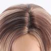 Women Mixed Blonde Brown Wigs with Dark Roots Short Hair Synthetic Wave Wig for Daily Cosplay Use Heat Resistant Fibre