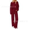 European and American women's clothing is popular, autumn and winter knitted sweater wide-leg pants casual two-piece set