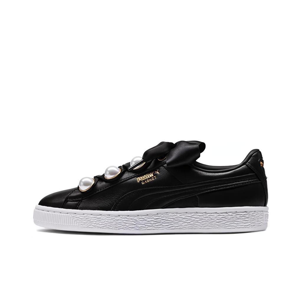 Puma Basket Bling Ribbon Low Top Sneakers Damen-Sneakers Schwarz 366732-04