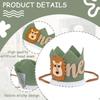 1st Kids Jungle Safari Crown Hat Baby 1 Year Old Birthday Party Lion Headband Wild One Party Decoration Photo Props Baby Shower