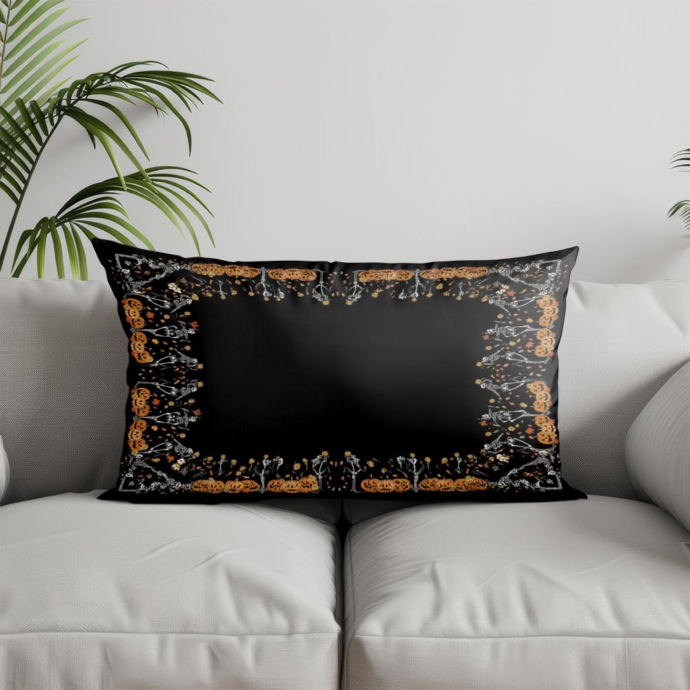 Home Decor Halloween-themed Ghosts & Pumpkins Suitable For Sofa Bedroom Car Pillow Cover Cushion Rectangular Back Cushion