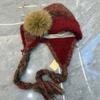 Retro color matching plush ear protection Lei Feng hat for children's autumn and winter double-layer thickened warm and cold-proof plush hat