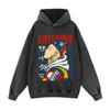 Unisex Oversized Anime Print Hooded Sweatshirt Vintage Washed Cotton Long Sleeve Streetwear Winter