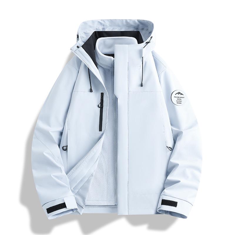 Wasserdichte 3-in-1 Jacke für Damen und Herren: Winddicht, Abnehmbares Fleece-Innenfutter, Arbeitskleidung mit individuellem Logo