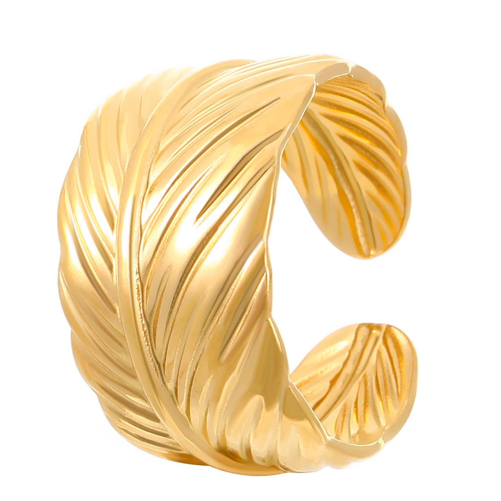 Niche design sense open index finger wide face ring women ins trendy fashion personality does not fade titanium steel accessories wholesale