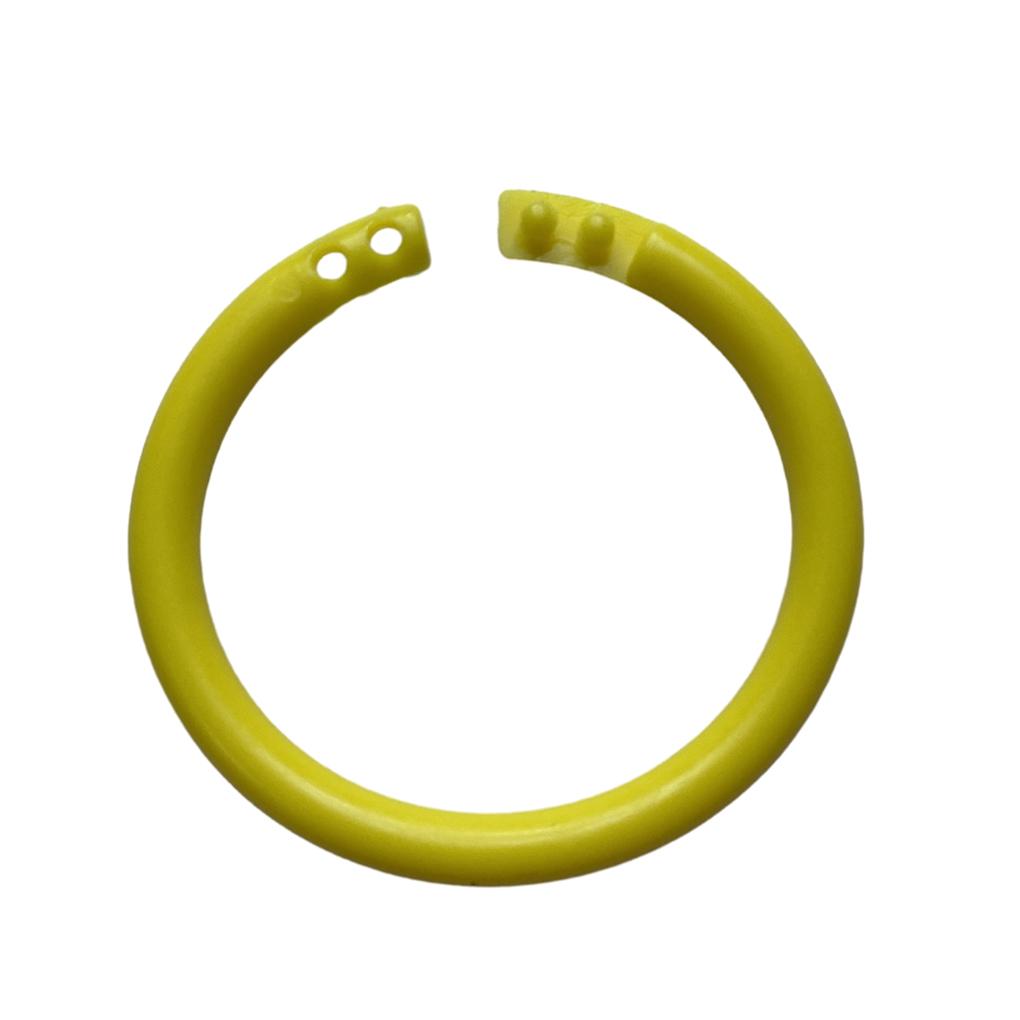 DSOUWEH 10pack/lot Connect And Organize Plastic Loose Binder Rings - Flexible And Easy To Flexible Plastic Rings For Cards ABS, Yellow, Diameter 27mm