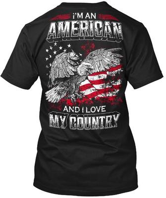2 I Am An American Love My Country T-Shirt Made In the USA Size S To 5XL