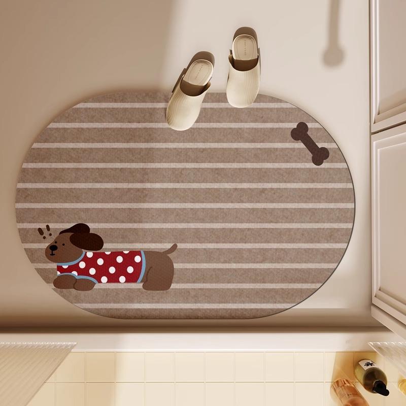 Bathroom floor mat, bathroom doorway, diatomaceous earth absorbent anti slip door mat, floor mat, toilet quick drying