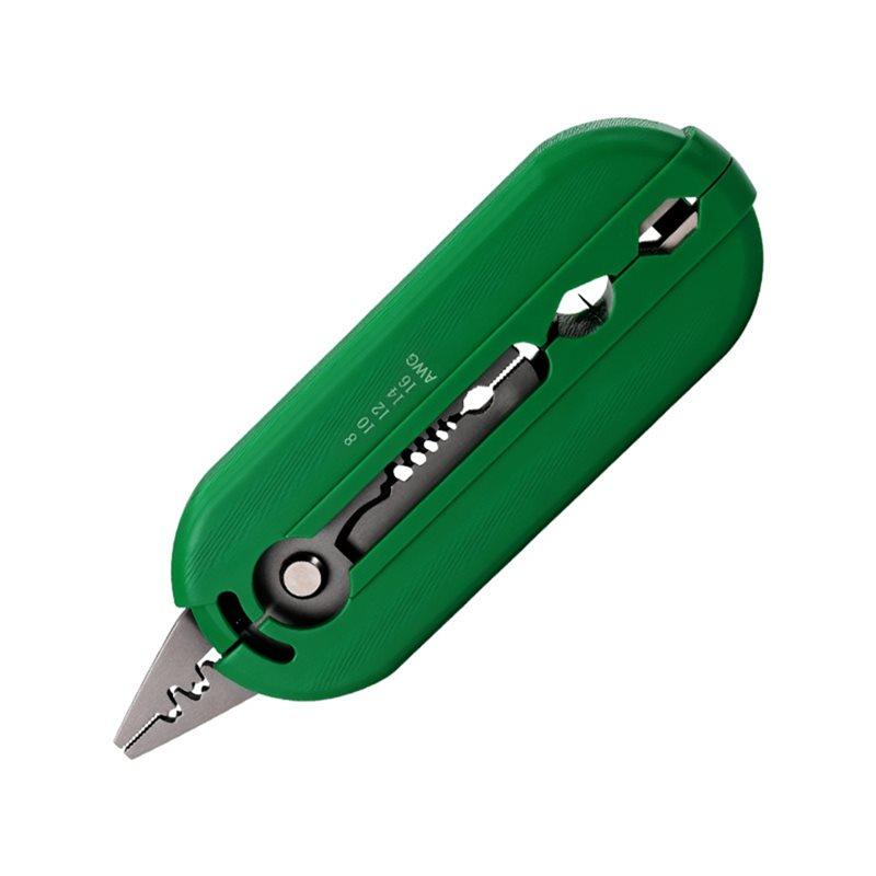 ABMH-Multifunctional Wire Stripper AWG Portable Household Network Cable Electrician Pliers зелёный