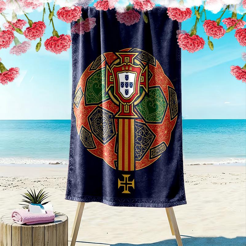 Royal Emblem Design beach towel beach Beach towel for vacation photos Absorbent bath towel seaside Outdoor pool towel Outdoor picnic beach mat