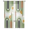 Couleur Abstraite de la Géométrie Médiévale Voile Rideaux Transparents Salon Fenêtre Rideau en Tulle Cuisine Chambre Rideaux Décoration d'Intérieur