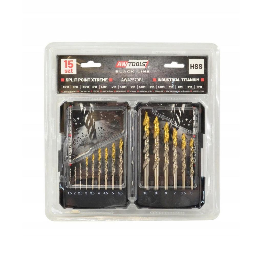 AW Tools Split Point Xtreme Twist HSS Steel Drill Bit Set (Pack of 15)