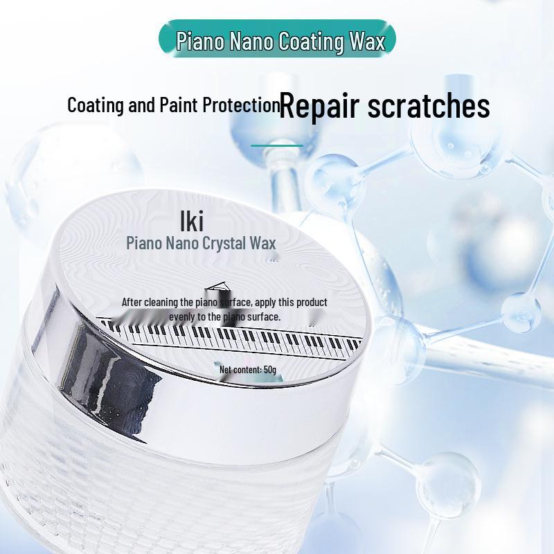 Piano Surface Care Set: Cleaner, Conditioner, Scratch Repair, Polishing Wax, Wiping Tool.