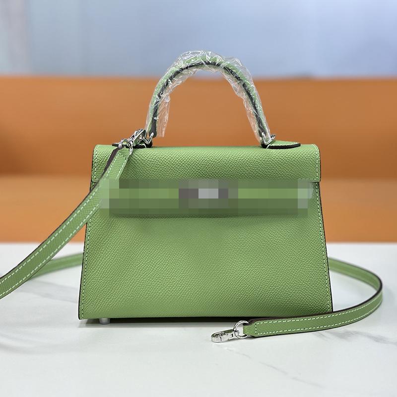 Second Generation Palm Print Cowhide Mini Small Keli Handbag 2025 New Bag Women's Commuter Versatile Shoulder Messenger Bag