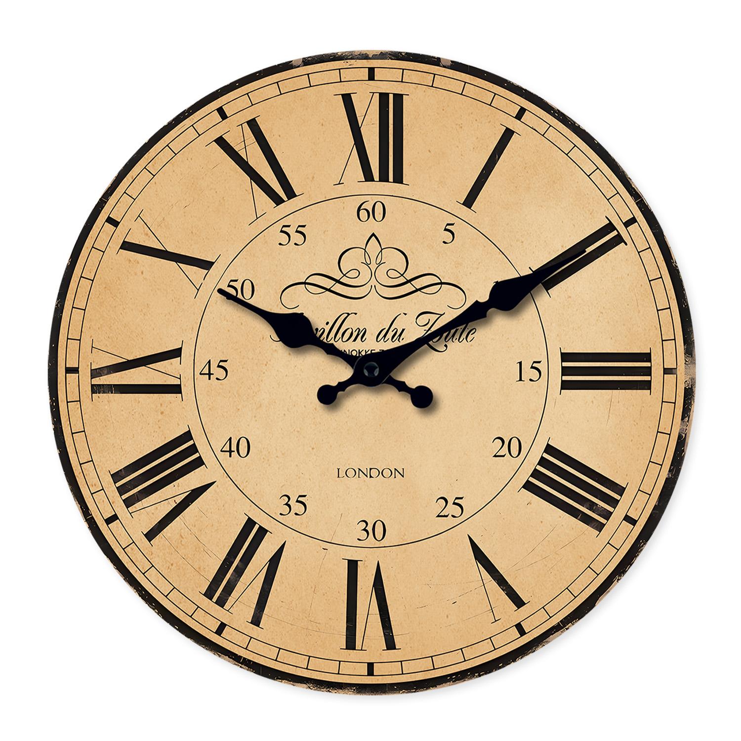 High-Quality Vintage European-Style High-Quality Pattern High-Quality Wooden High-Quality Wall High-Quality Clock High-Quality For High-Quality (as the picture,10 Inch)