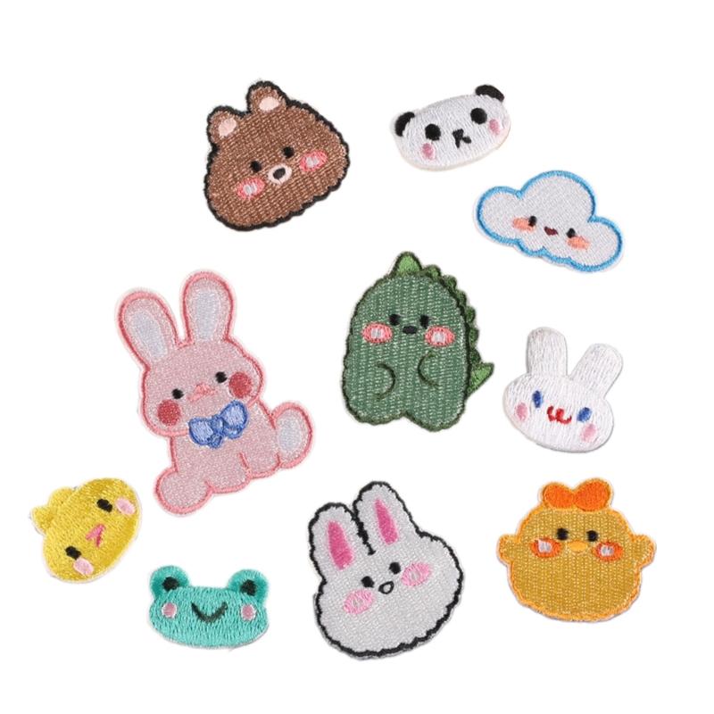 

10 Pcs Lovely Animal Embroidered Patches Iron on Patches Bear Repair Patches Panda Sewing Patches for Clothes Bag 1