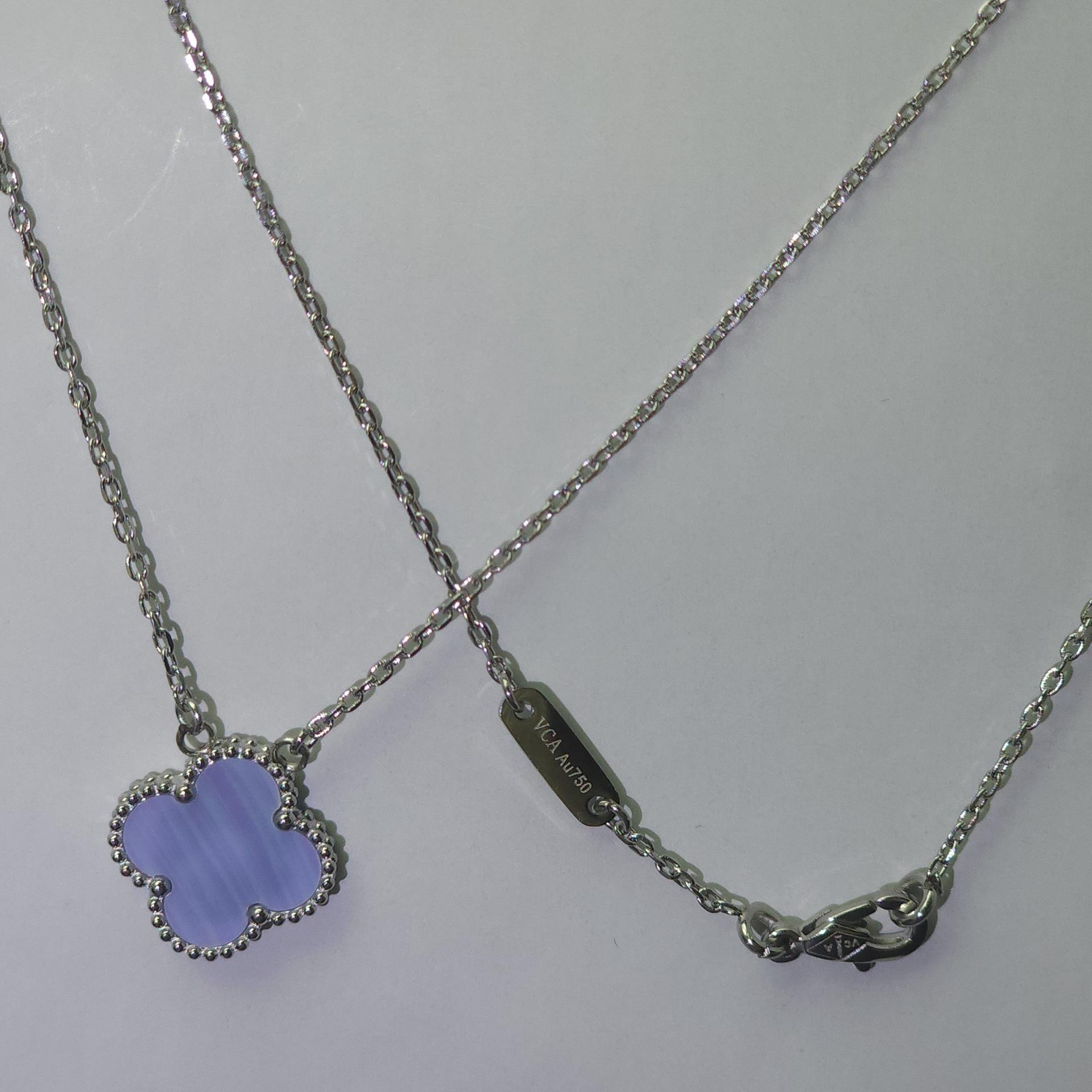 

Ожерелье из титановой стали, высокая версия, четырехлистный клевер, женское ожерелье из натурального перламутра, ожерелье на ключицу, женские украшения в стиле легкой роскоши и высокого класса