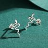 Modian 925 Sterling Silver Cute Small Line Snake Trendy Stud Earrings Gold Color Earring For Women Jewelry