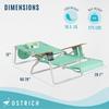 3-in-1 Padded Beach Chair w/ Face Cushion Arm Holes Folding Recliner Adjustable Backrest Footrest Cup Holder Side , Customized