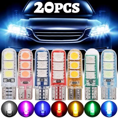 Car Clearance Lamp W5W T10 5050 6SMD High Temperature Resistant Silicone Car LED Bulb Width Indicator Light License Plate Light