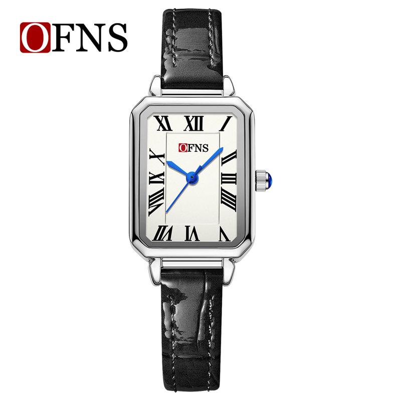 OFNS Women s Retro Square Waterproof Quartz Watch with Steel Strap