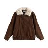 Chuyu Women's Retro Nomadic Plush Lapel Padded Jacket