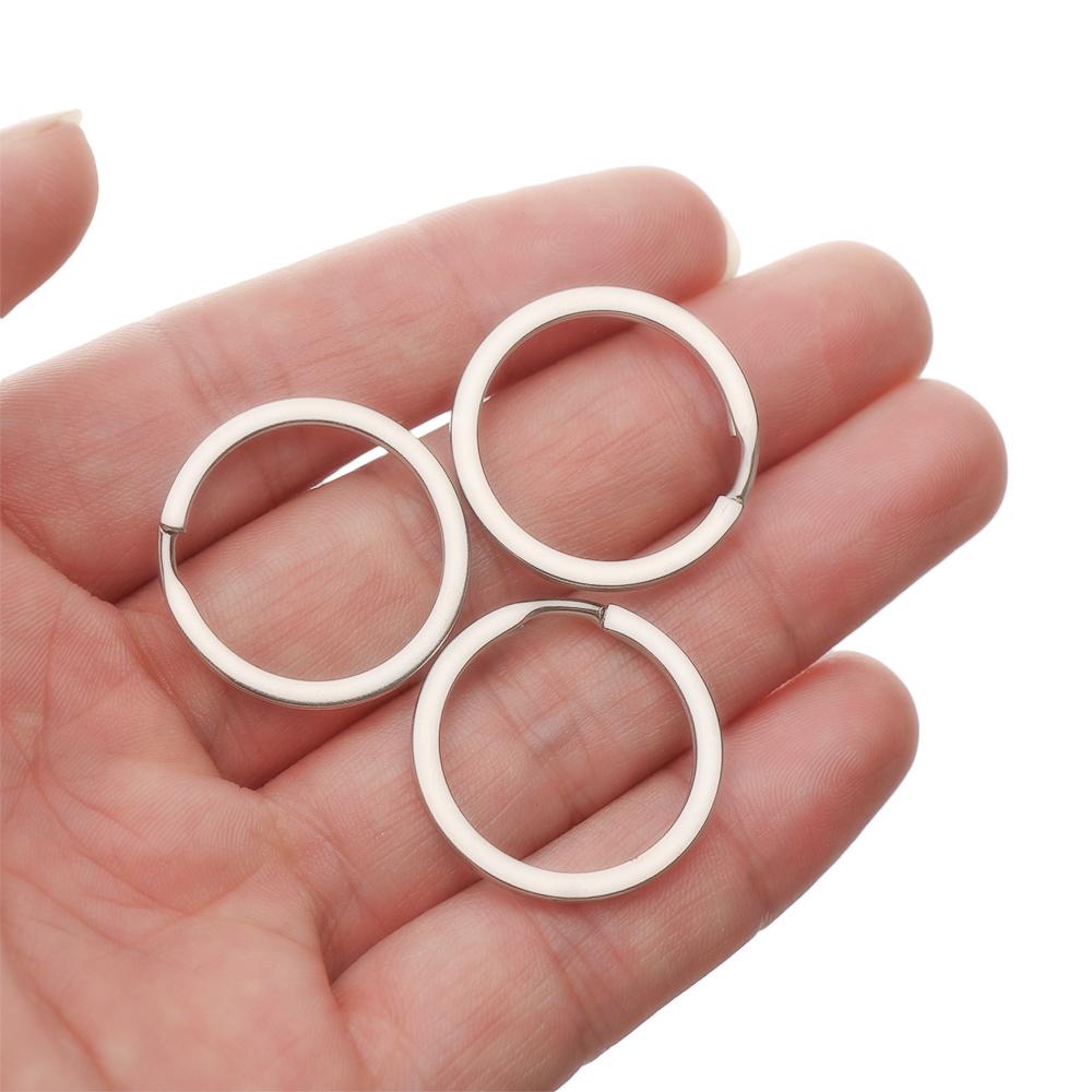 10Pcs/Pack Useful Clasps Pocket Keychain Chain Loop Stainless Steel Split Key Ring