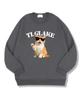 TI.GLAKE Glasscat Oversized Double-Sided Sweatshirt Dark Gray