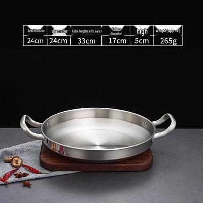 ZISIZ Thickened Stainless Steel Flat Bottom Pot