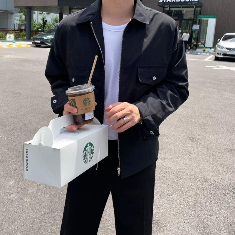 Workwear Lapel Jacket Men's Spring New Loose Jacket Korean Style Trendy Retro Top