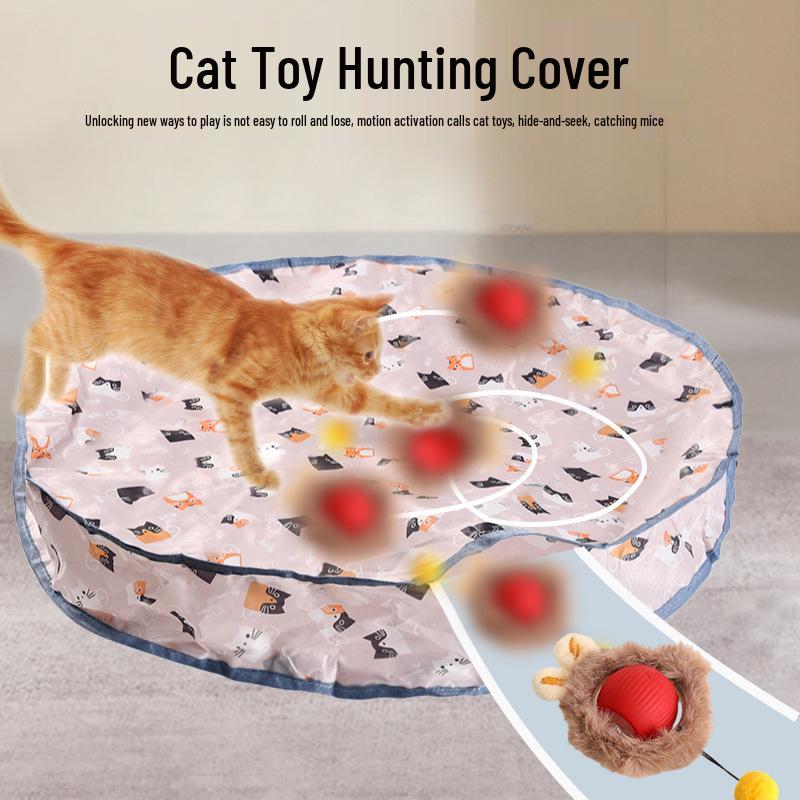Bite-Resistant Automatic Cat Teasing Toy Ball with Rope for Boredom Relief