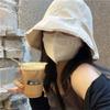 Sun Protection Panama Sun Cap Solid Color Cotton Basin Hat Retro Women's Bucket Hat  Female
