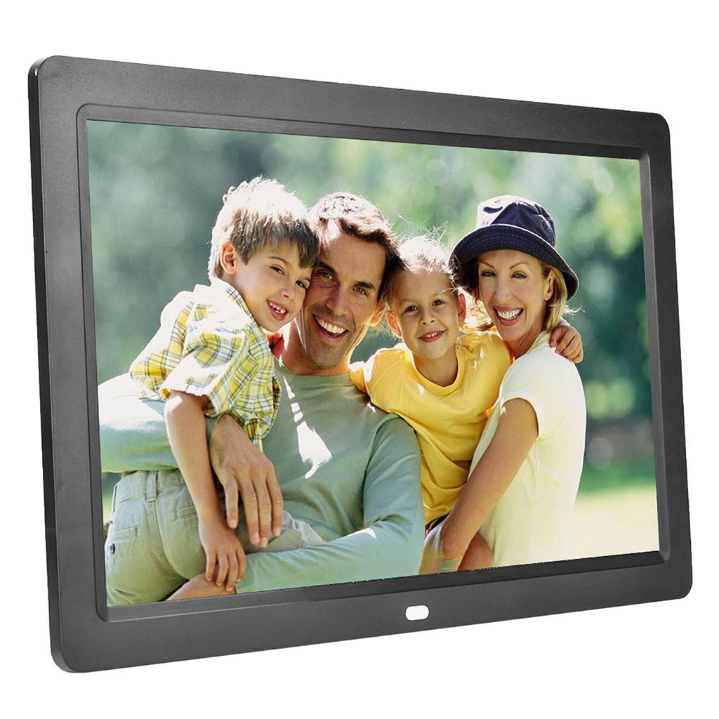 12Inch 1280*800HD Digital Photo Picture Frame Alarm Clock Movie Player Album Remote Control Black