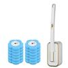 Disposable Toilet Brush Set with Replacement Heads Long Handle Automatic Lid Cleaner Brush Bathroom Hygiene Cleaning Tool Kit