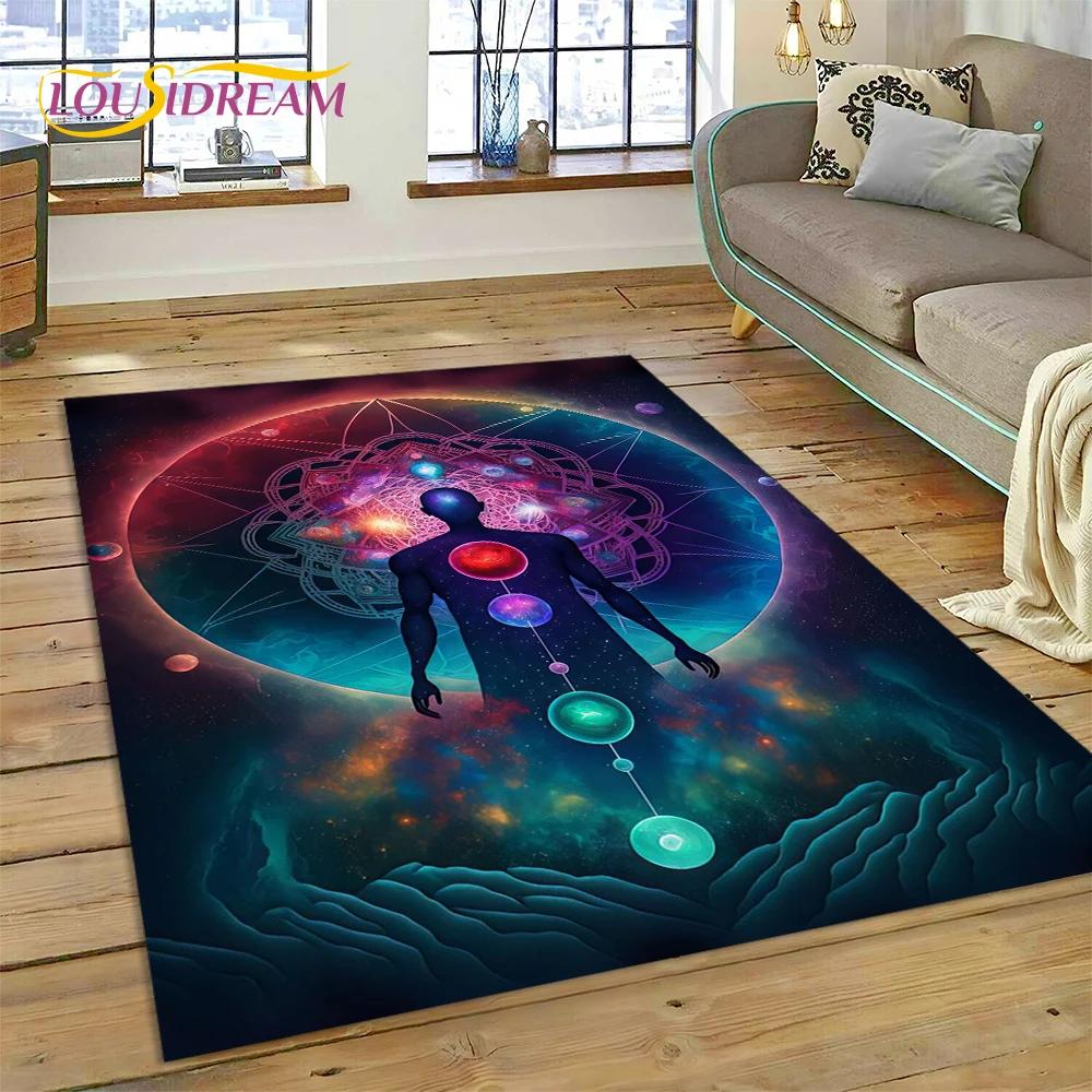 Naturalize Yoga Zen Meditatie Regenboog 7 Chakra Tapijt Vloerkleed voor Thuis Woonkamer Slaapkamer Bank Deurmat Decor, Vloerkleed Antislip Mat