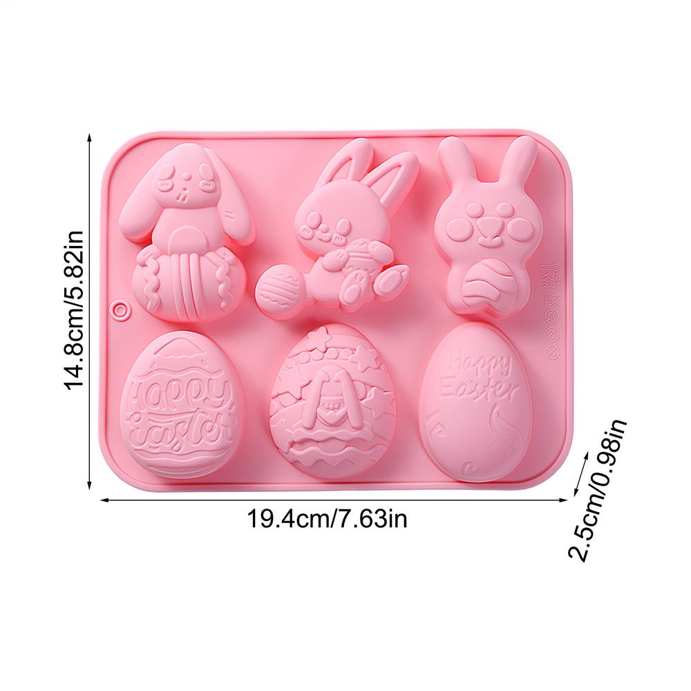Easter Molds Easy Release Handmade Crafts Casting Tool Bunny Candle Molds for Gummies Cupcake Fudge Candy Jelly Pastry Ice Soap