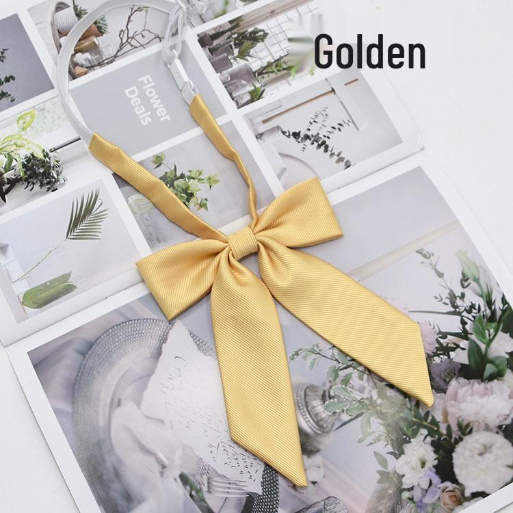 JK Ribbed Solid Color Long Handle Lapel Flower School Uniform Sailor Suit Bow Tie