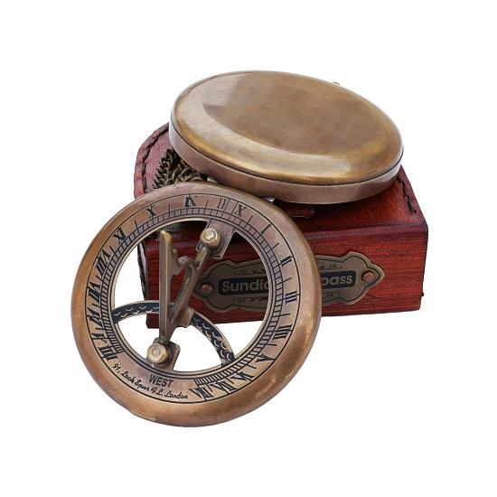 Brass Sundial  Push Open  Steampunk Accessory Unique Gift for Men Beautiful Handmade  Sundial Clock  Sun Clock Steampunk Clock for Him  Decor