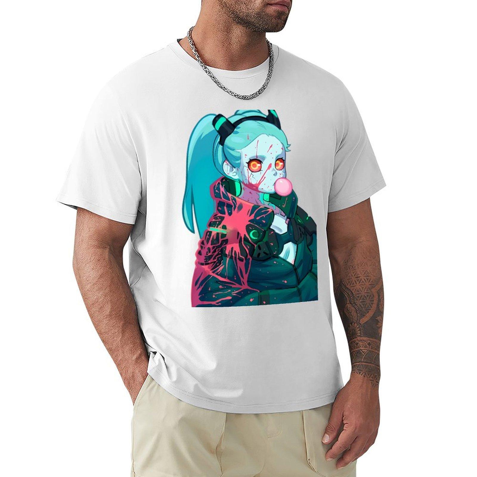 Cyberpunk Edgerunners  bloody Rebecca TShirt anime shirt baggy shirts sublime men t shirt S