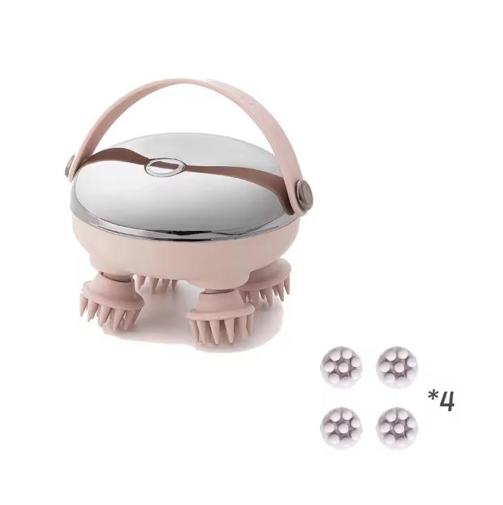 2026 Electric Scalp Head Massager Rechargeable Waterproof Handheld Head Massager with 4 Massage Claws Professional Relax Head