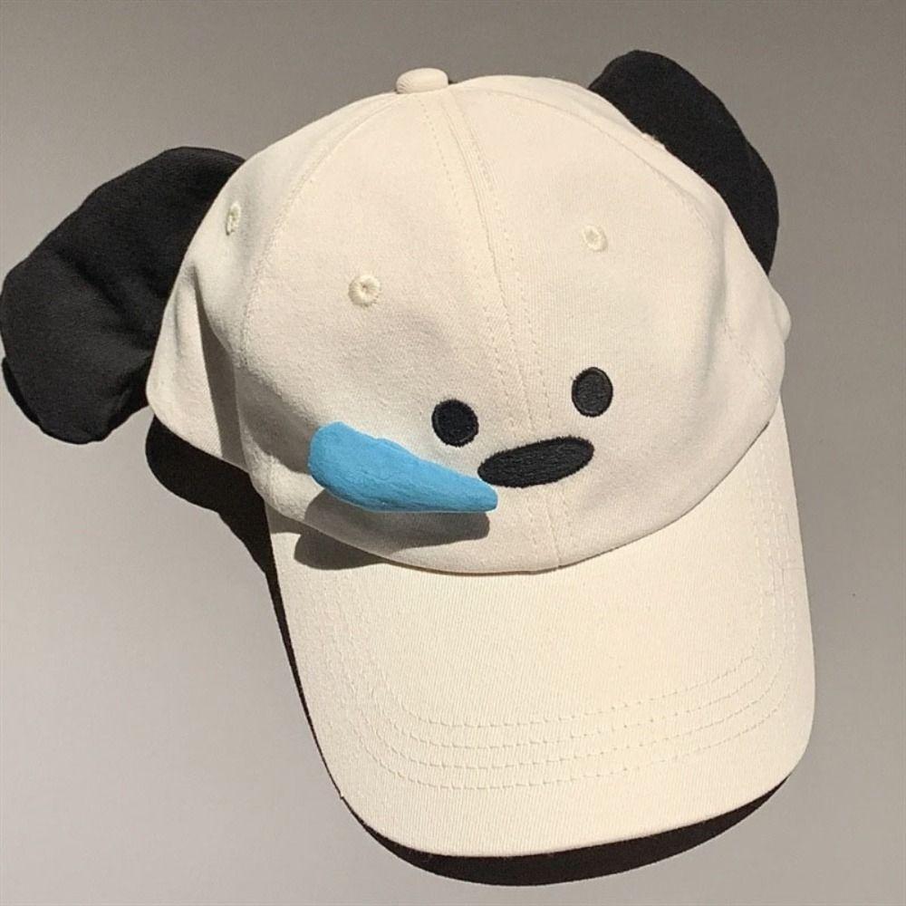 Korean Style Dog Baseball Cap Embroidery Peaked Cap Breathable Cartoon Sun Hat  Sports