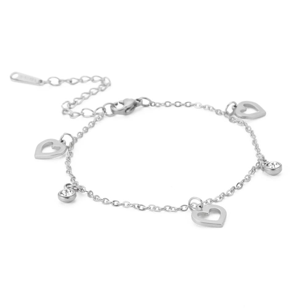 

Ожерелье из кубического циркония с блестками CZ, женское ожерелье с подвеской в форме сердца из нержавеющей стали