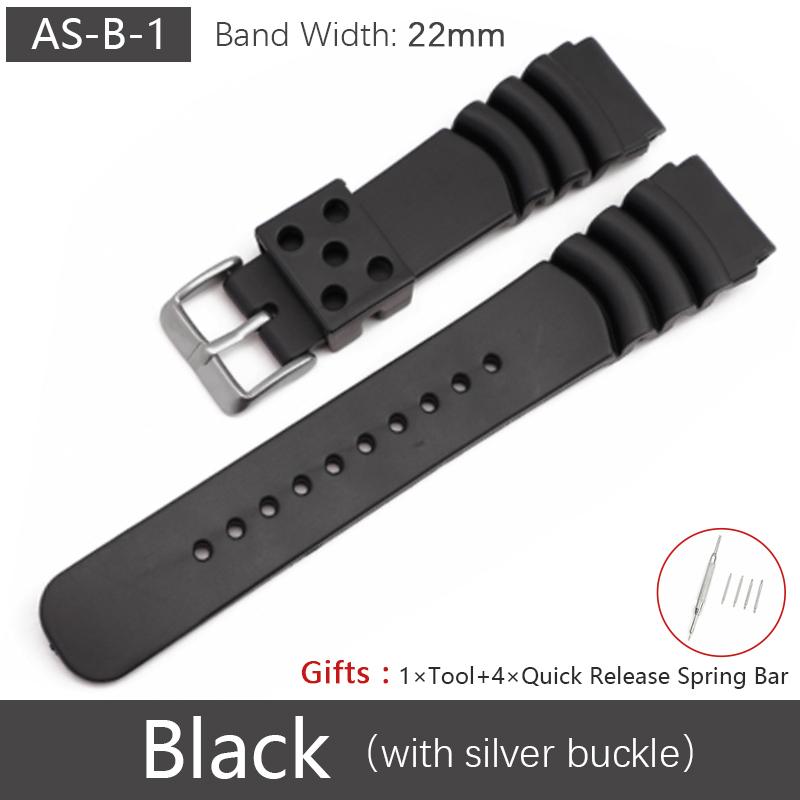 Cinturino in Silicone da 22 mm per Cassa SKX007 SKX009 SRPD55K1 Cinghie in Gomma Morbida Cinturino da Polso Se.i.ko Mod Parti Blu/Nero/Arancione