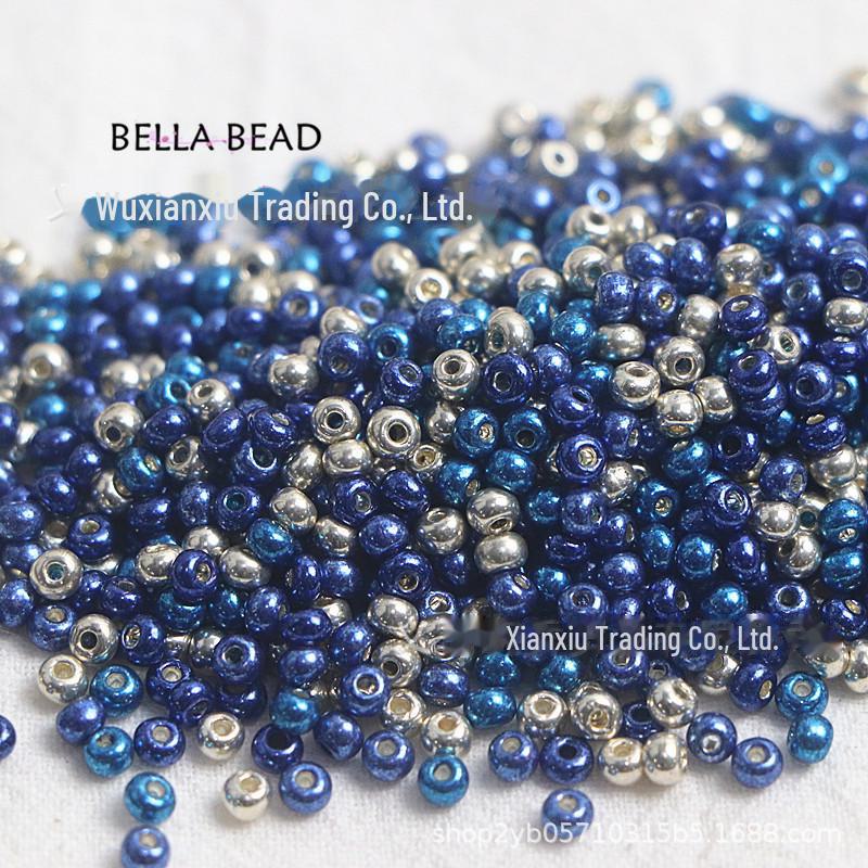 Handmade 2/3mm Gold Electroplated Glass Rice Beads for DIY Jewelry