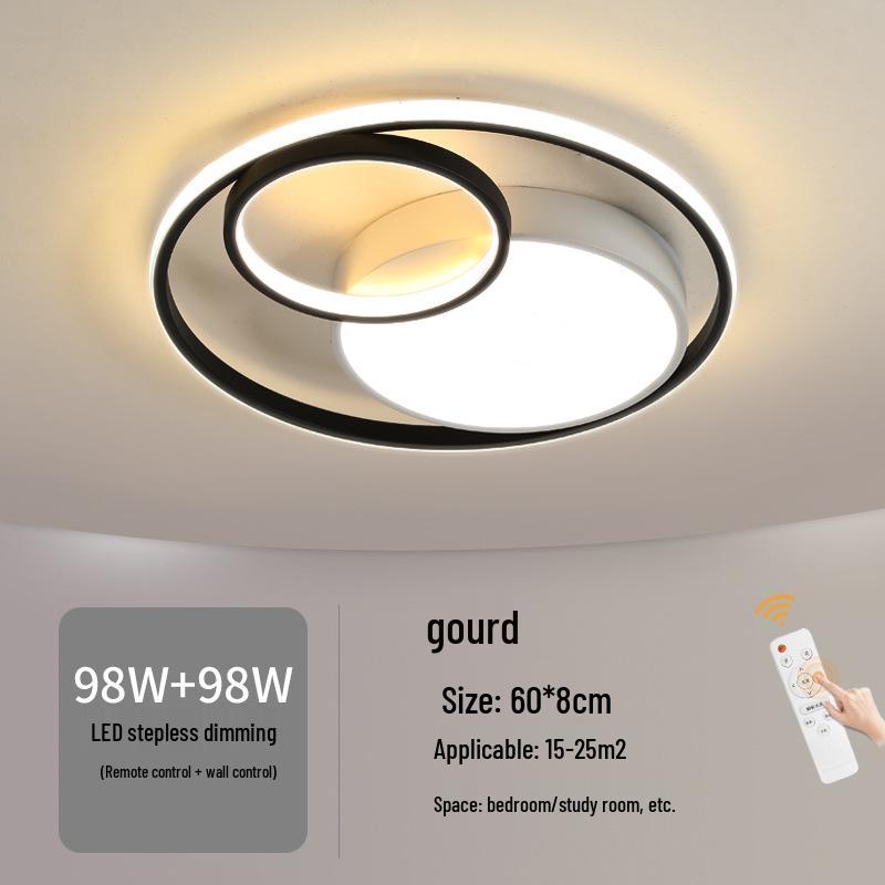 Nordic Modern LED Ceiling Light - Minimalist Black & White Design for Bedroom, Study, or Romantic Settings
