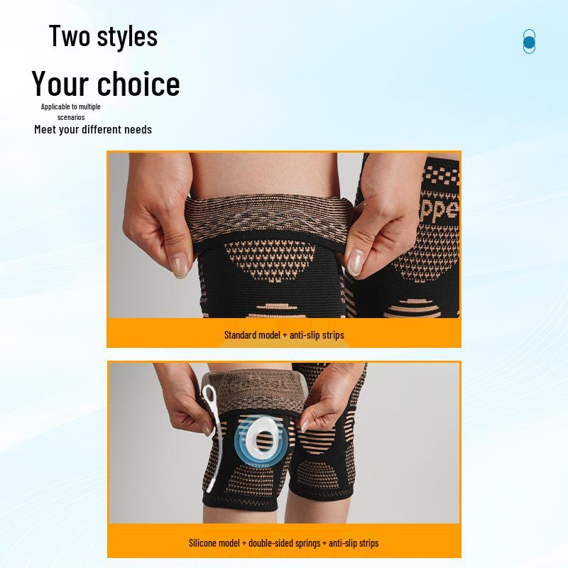 Copper-Infused Silicone Knee Pads for Cycling, Mountaineering, and Basketball