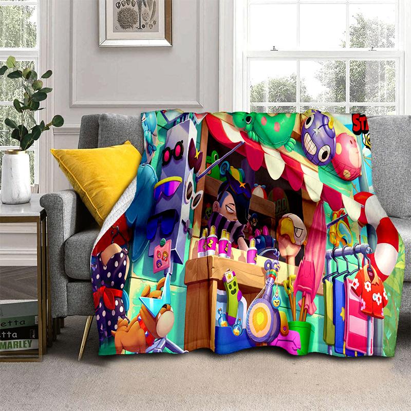 2025 New Style Brawlls  Cartoon Game Blanket,Soft Throw Blanket for Home Bedroom Bed Sofa Travel Picnic Cover Kid Gift