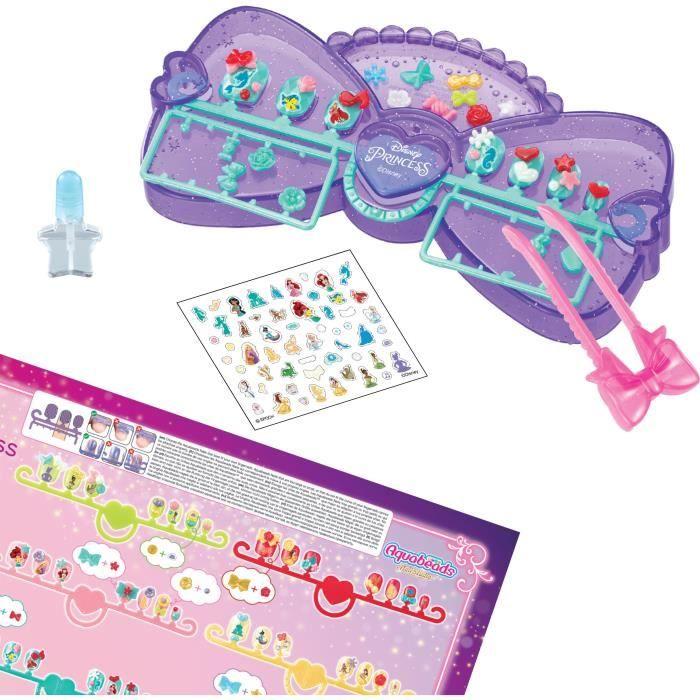 Aquabeads Le coffret de manucure des Princesses Disney, perles qui collent avec de l'eau, 35071, Dès 4 ans