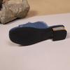 New Large-Size High-Heel Denim Belt Buckle Slip-On Slide Sandals – Summer Outdoor Casual Slippers for Women